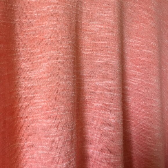 Pastelcore Coral Heathered Back Crochet Lace Long Sleeve A-Line Top - Picture 10 of 10